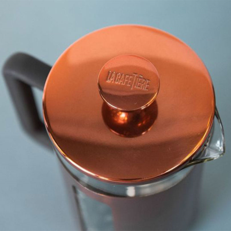 Pisa Stainless Steel Cafetière, 3 Cup, Copper-2