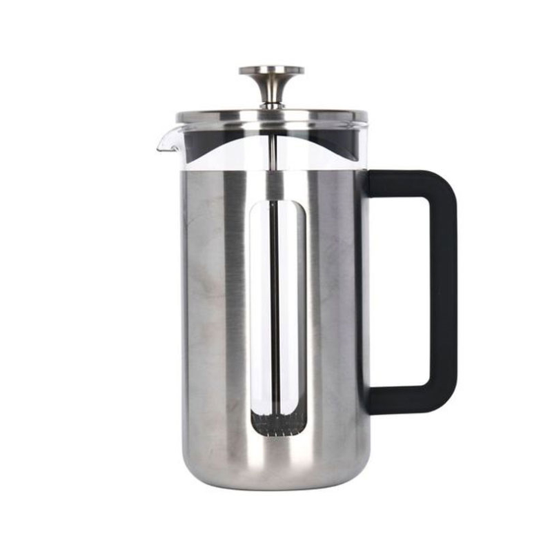 Pisa Brushed Stainless Steel Cafetière, 8 Cup, Silver-0