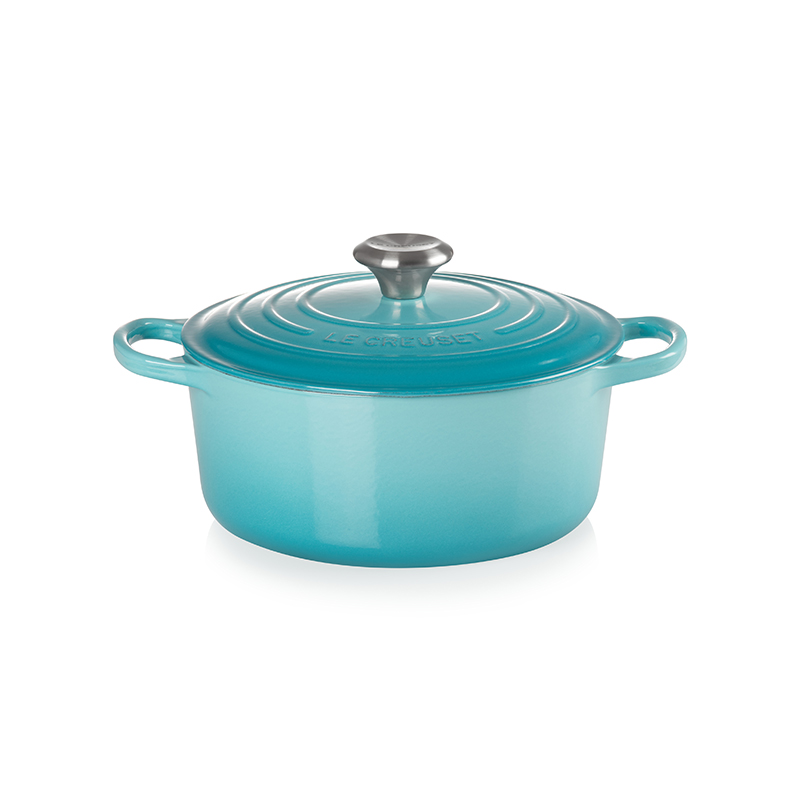 Signature Cast Iron Round casserole, 28cm - 6.7 litre, Teal-3