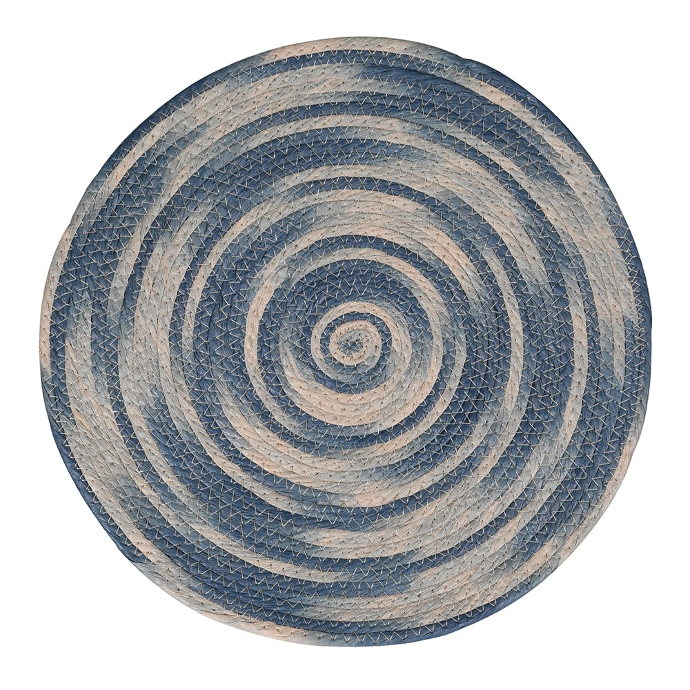 Tie Dye Set of 4 Placemats, D39cm, Blue-1