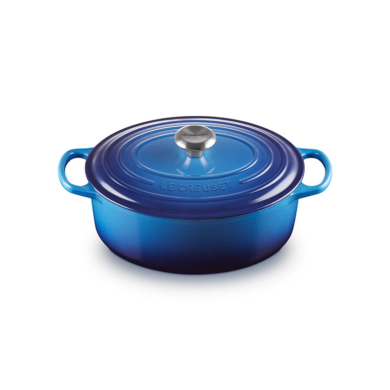 Signature Cast Iron Oval Casserole, 29cm, Azure-0