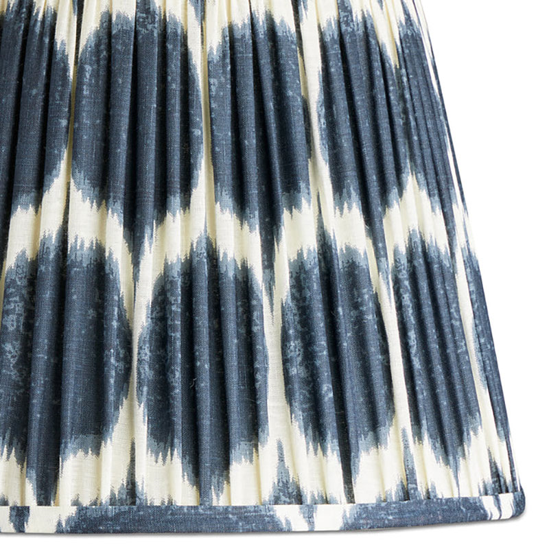 Straight Empire Linen Ikat Shade, 40cm, Navy Yoda-2