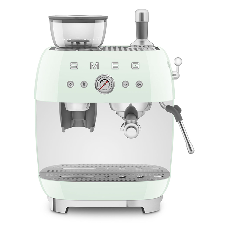 Espresso Coffee Machine with Grinder, Pastel Green-0