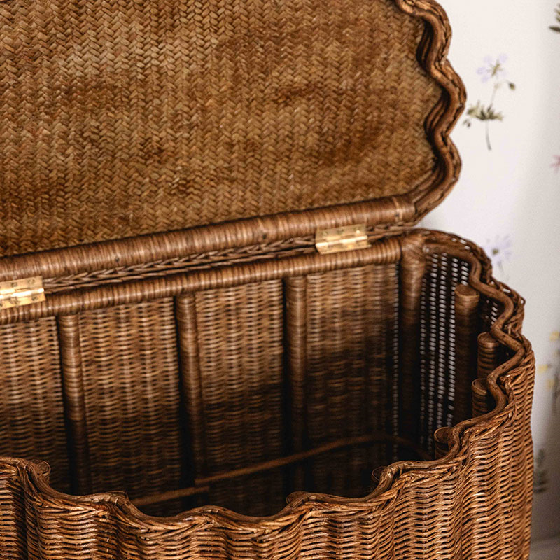 Shell Side Table / Laundry Basket, Teak-4