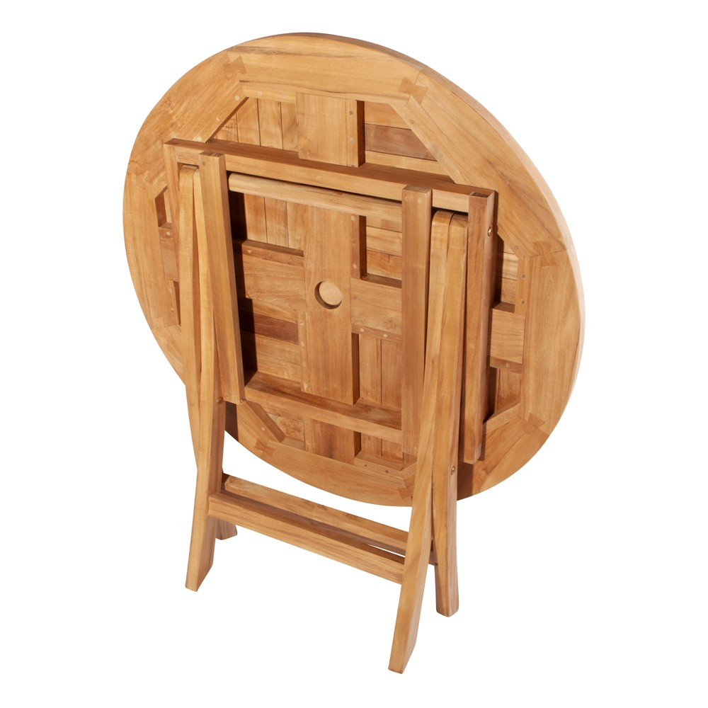 Jasmine Round Folding Table, D90cm, Teak-3