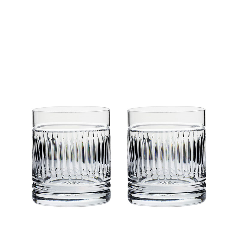 Art Deco Set of 2 Large Tumblers, 380ml, Clear-0