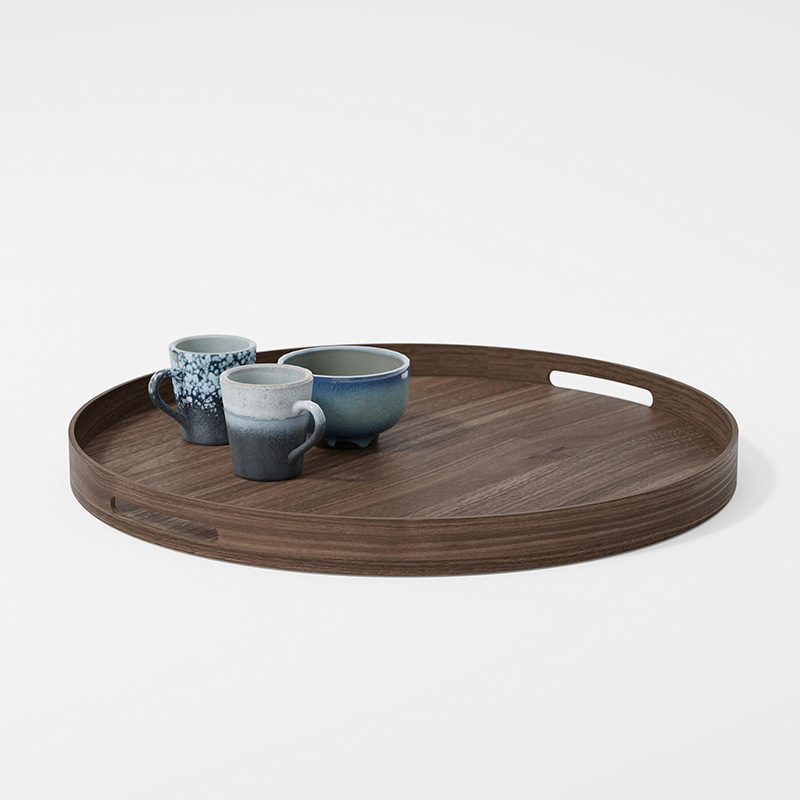 Busboy Round Tray, D45cm, Walnut-2