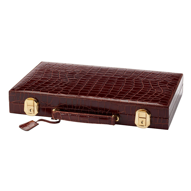 Backgammon Set, L45 x W30cm, Amazon Brown Croc-3