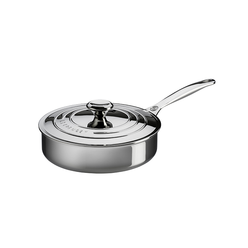 Signature Uncoated Saute pan with lid, 24cm, stainless steel-0