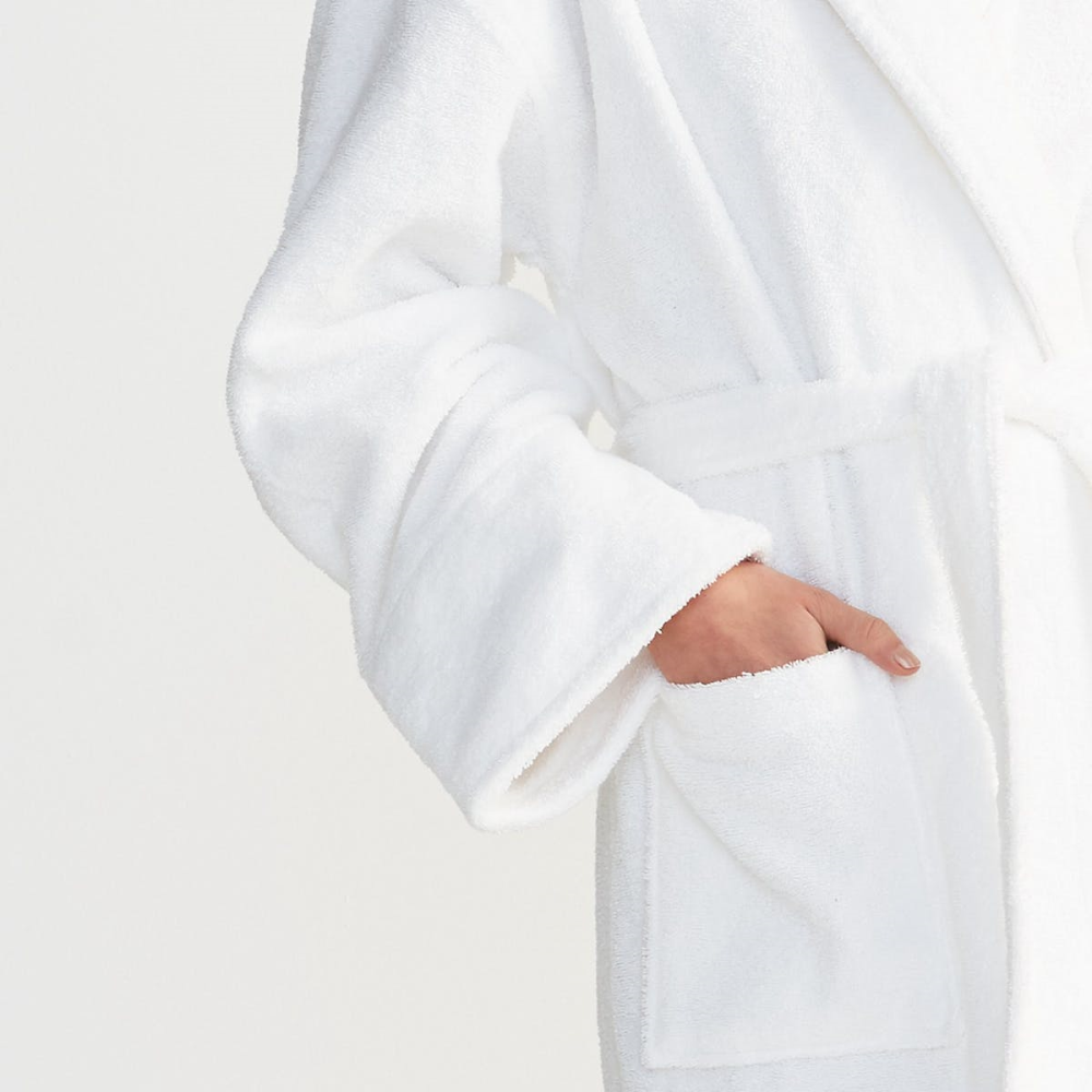 Classic Towelling Bathrobe, Extra Small, White-1