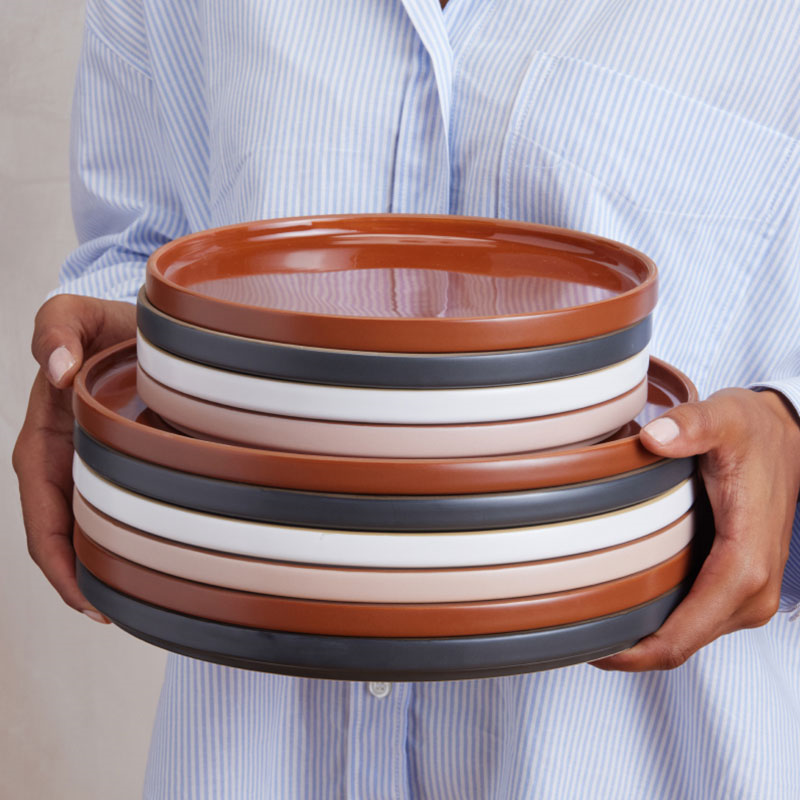 Set of 4 Desserts Plates, 15cm, Terracotta-4