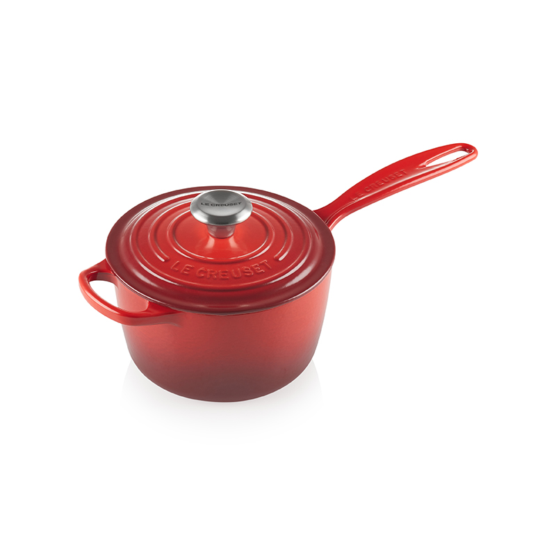 Signature Cast Iron Saucepan, 16cm, Cerise-3