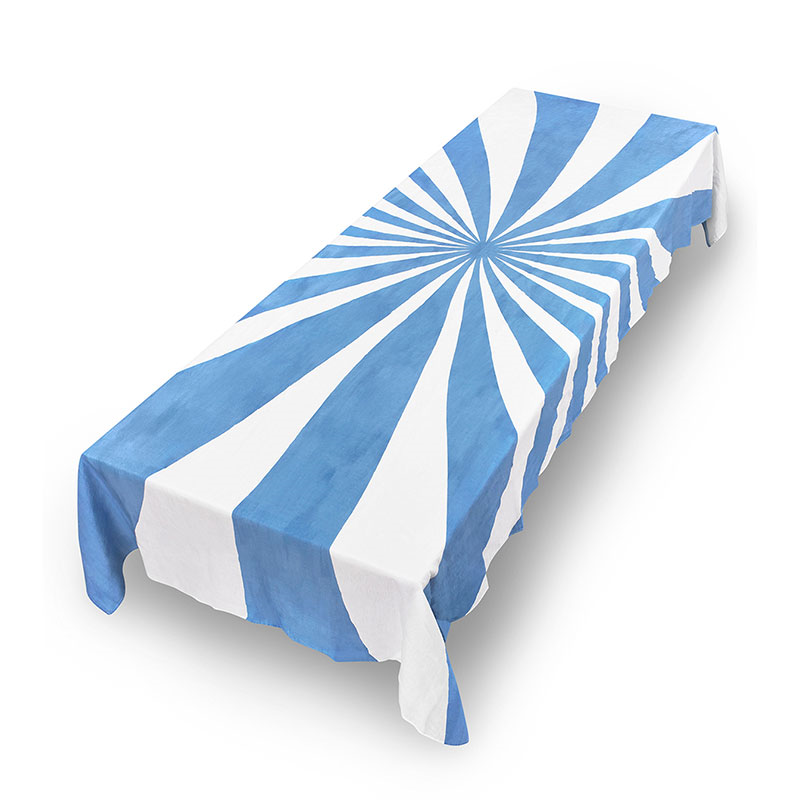 Le Cirque Linen Tablecloth, 300cm x 165cm, Blue-2