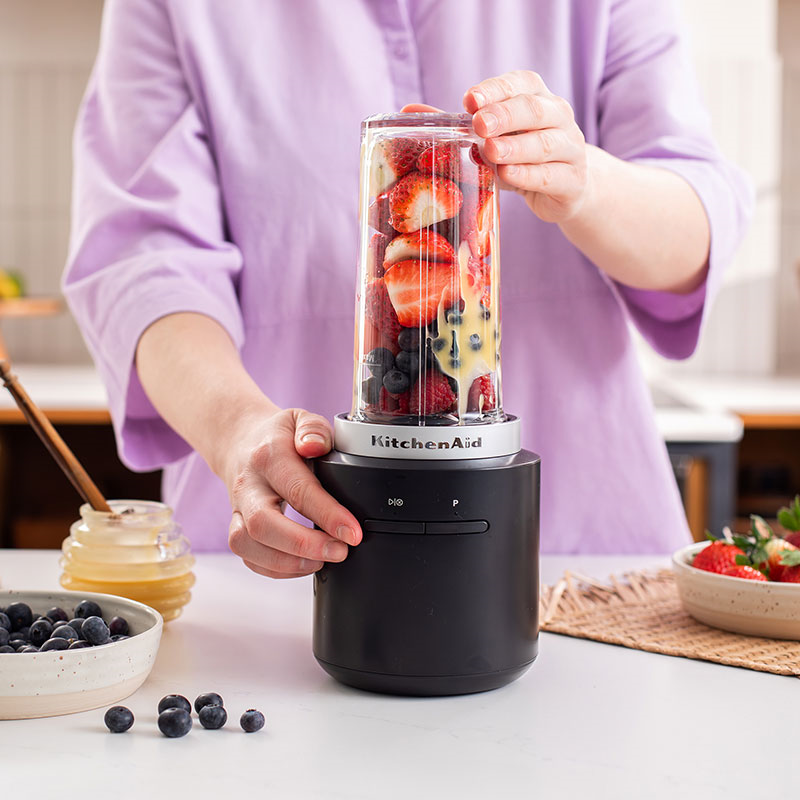 Cordless Portable Blender Battery Included, Matt Black-4