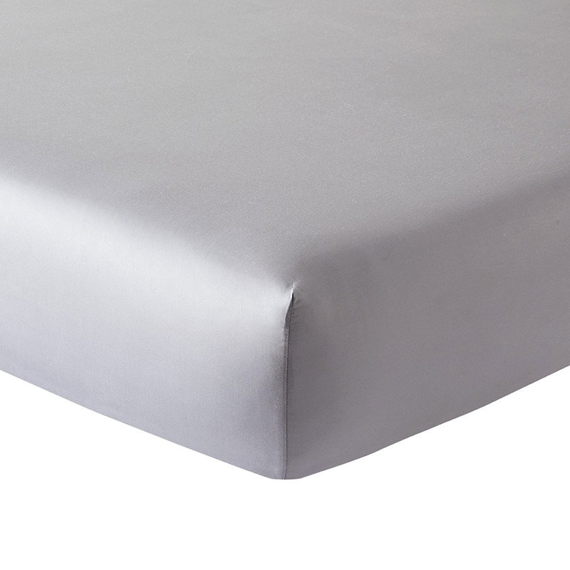 Triomphe - 300 Thread Count Cotton Sateen King fitted sheet, 150 x 200cm, Platine-0