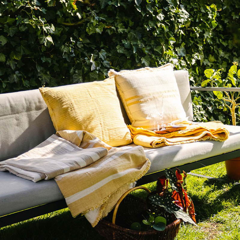 Lyme Grass Throw, H180cm x W130cm, Yellow-1