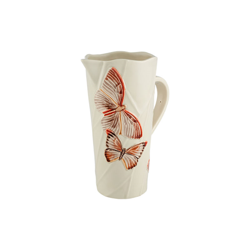 Cloudy Butterflies Pitcher, 1.6L, White-0