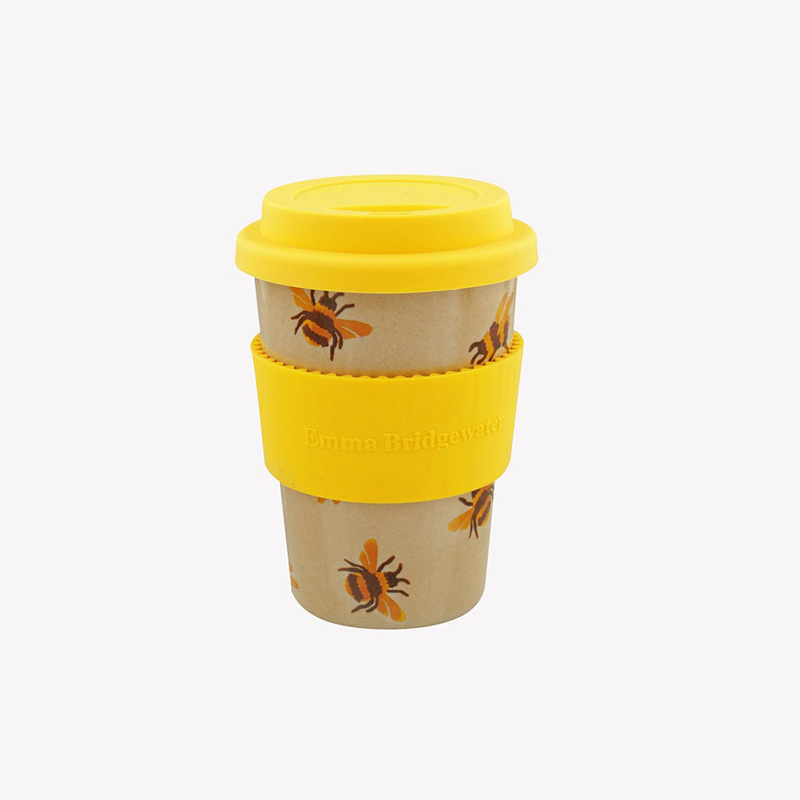 Bees Husk Travel Cup, 425ml, Yellow/Cream-0