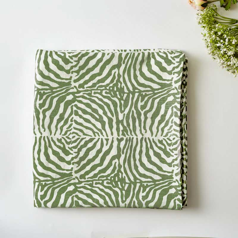 Zebra Tablecloth, 145 x 300cm, Green-0