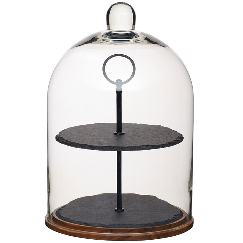 2-tier serving stand/cake dome, 22 x 31.5cm-1