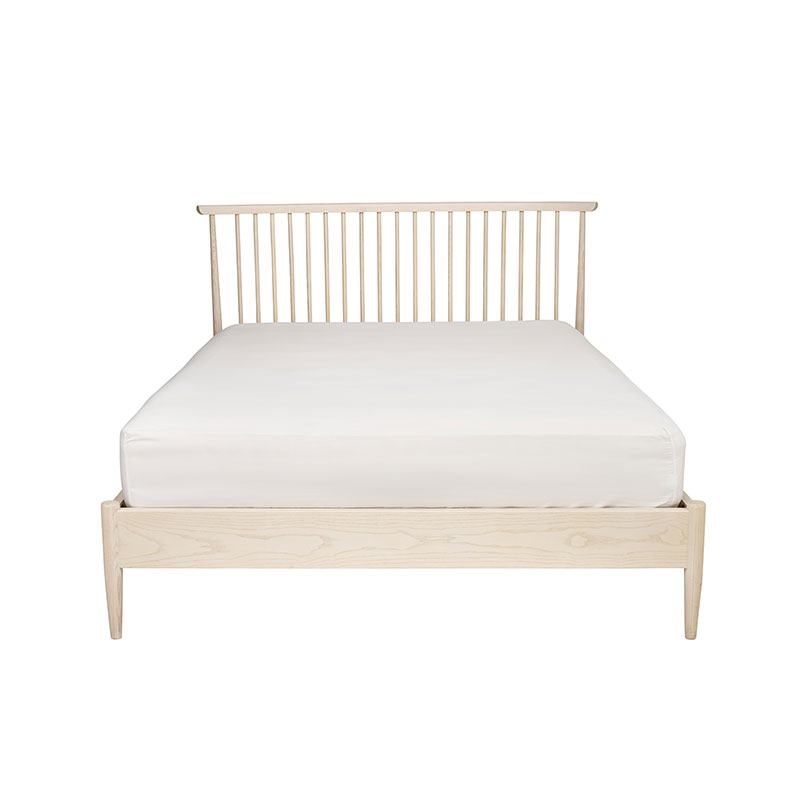 Salina Kingsize Spindle Headboard Bed Frame, Pale Timber-0