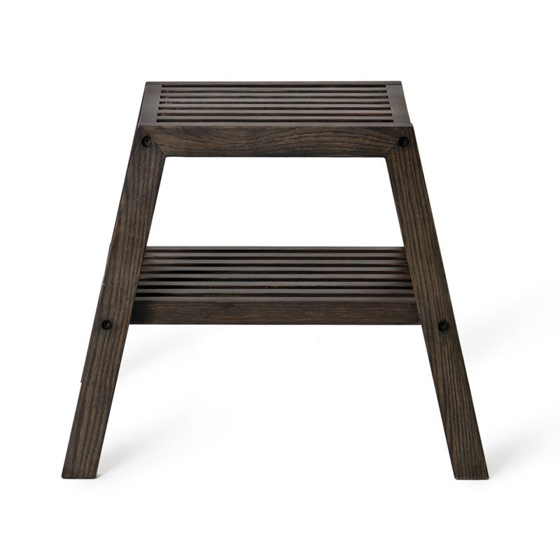 Slatted stool, H42 x W50.5 x D35.4cm, Black-4