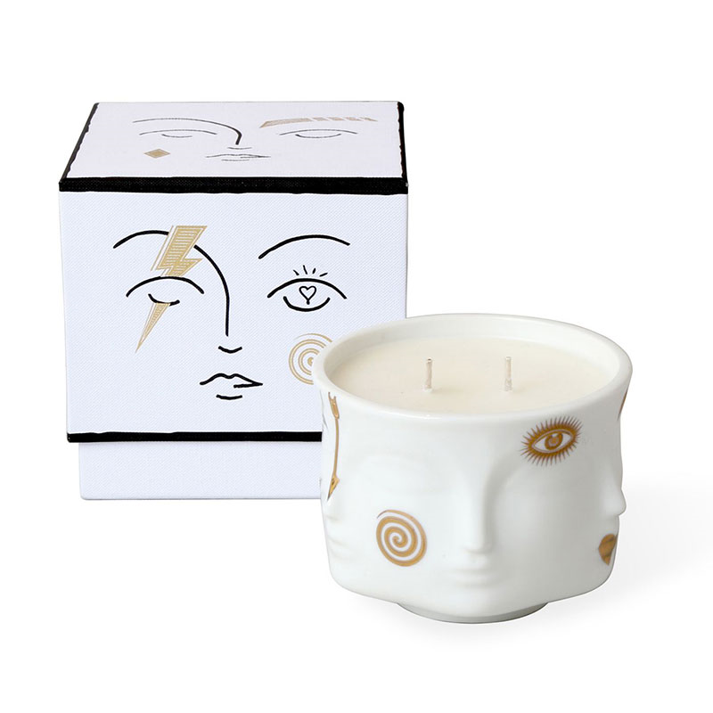 Gilded Muse Candle, White-0