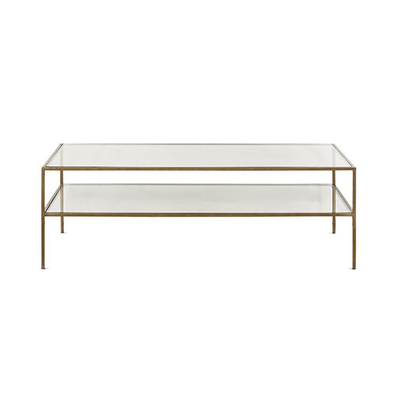 Nakuru Iron & Glass Coffe Table, Brass-5