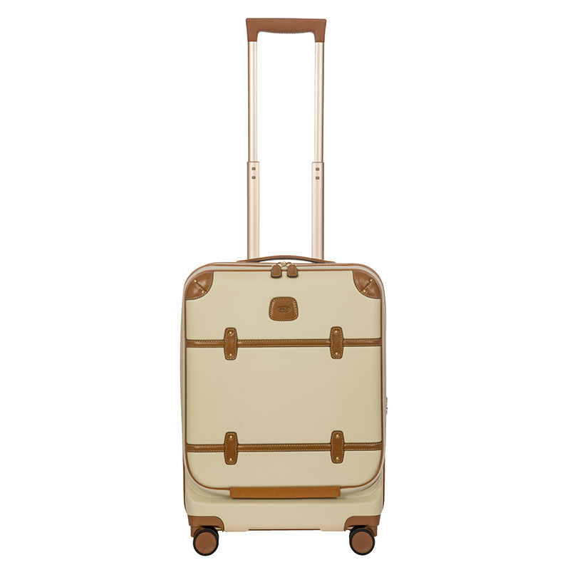 Bellagio Carry-On Suitcase with Front Pocket, H55 x L38 x W23/27cm, Cream-6