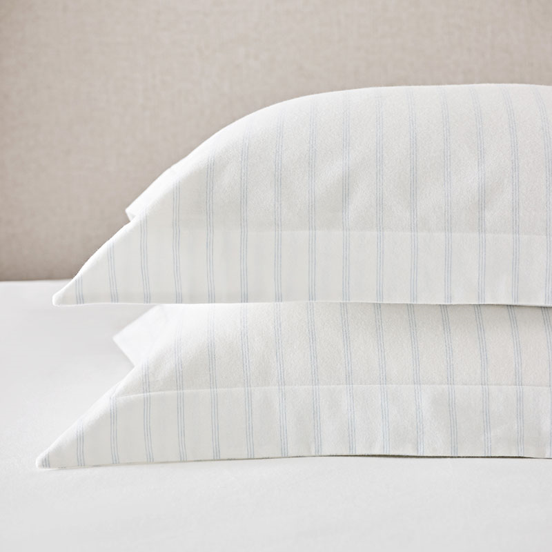 Harley Standard Oxford Pillowcase, Blue Stripe-0