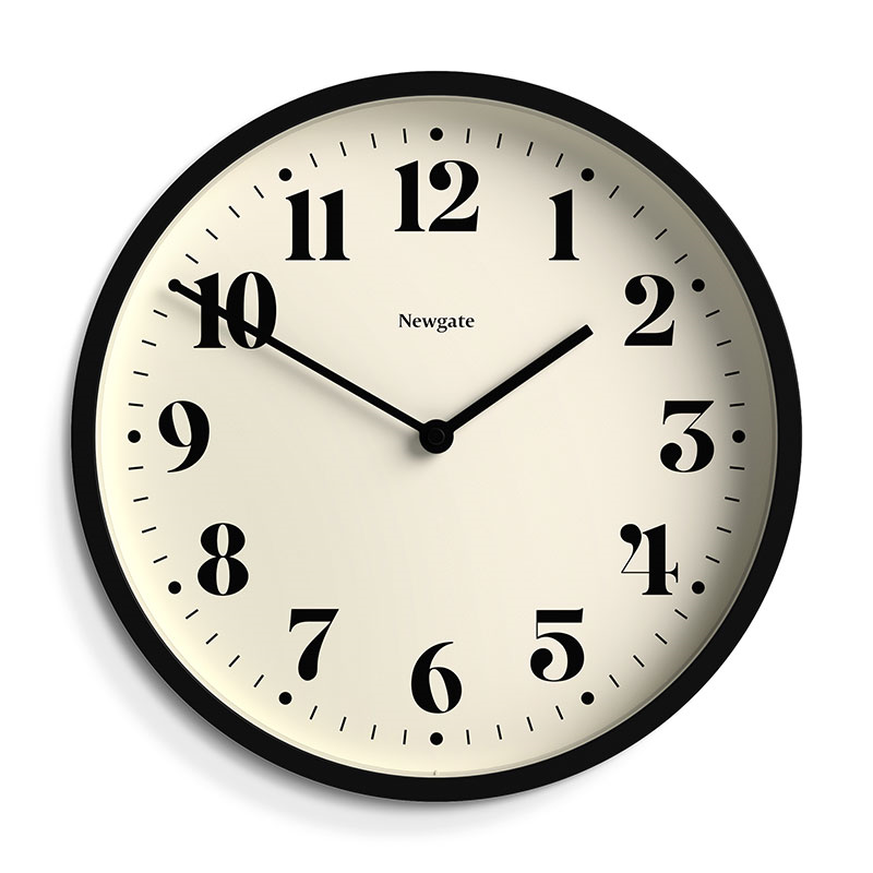 Number Four Wall Clock, D30cm, Black-1