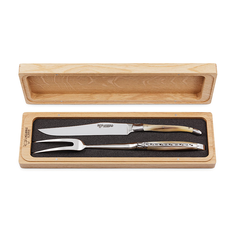 Laguiole 2-piece Carving Set, Horn Handles-0