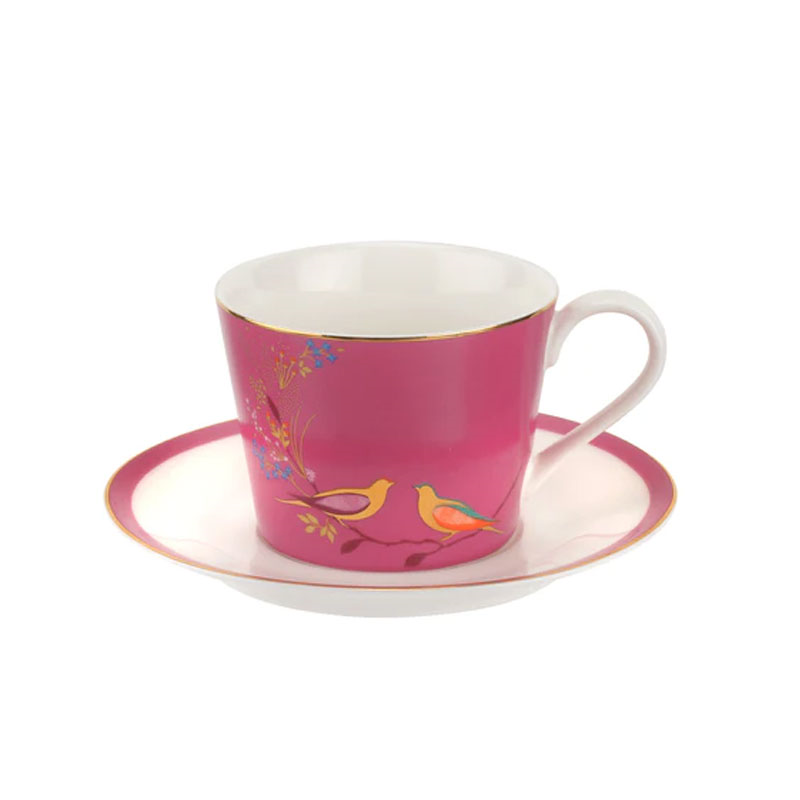 Chelsea Collection Teacup and saucer, 20cl, pink-0