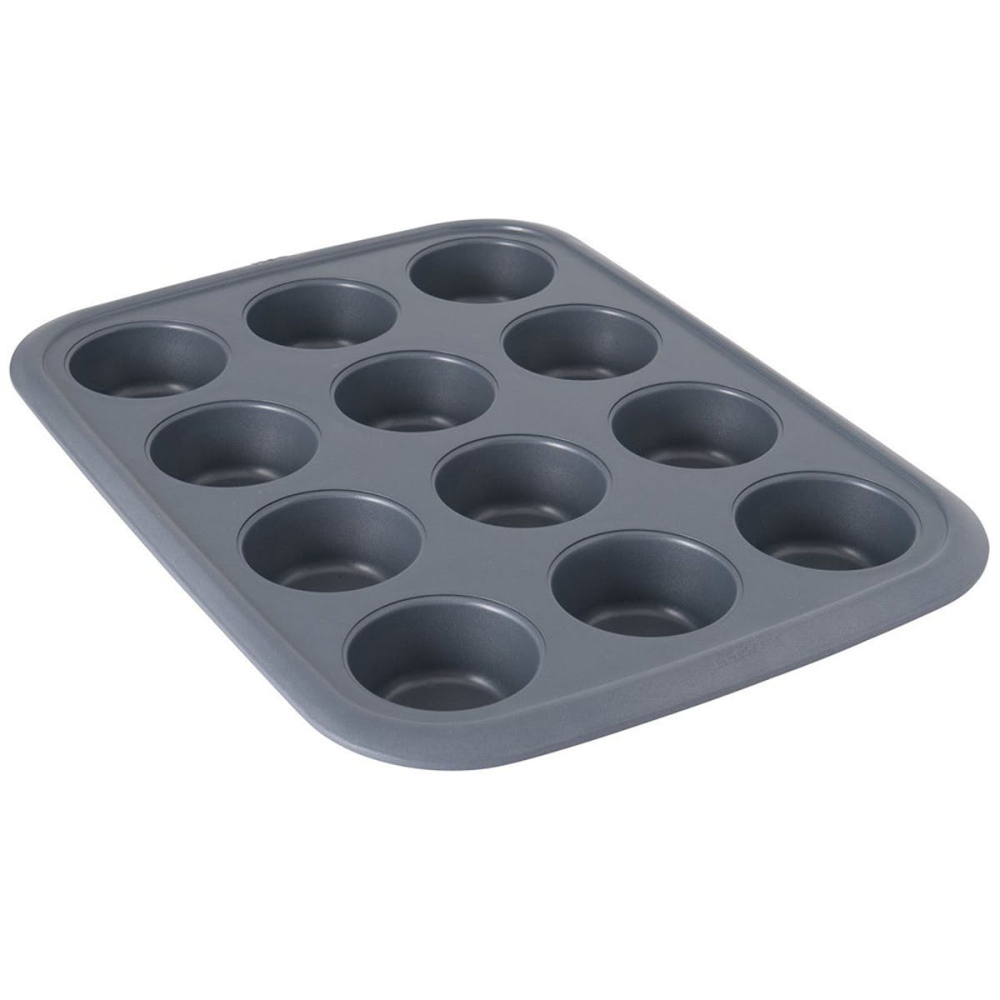 Gem, 12 Cup Muffin Pan, Grey-0