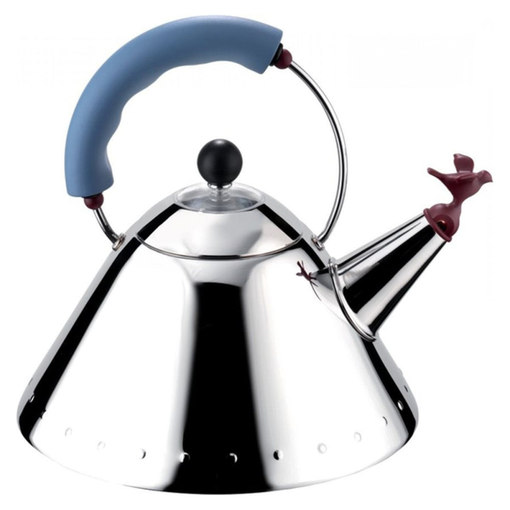 Michael Graves Kettle, Blue Handle And Red Whistle-0