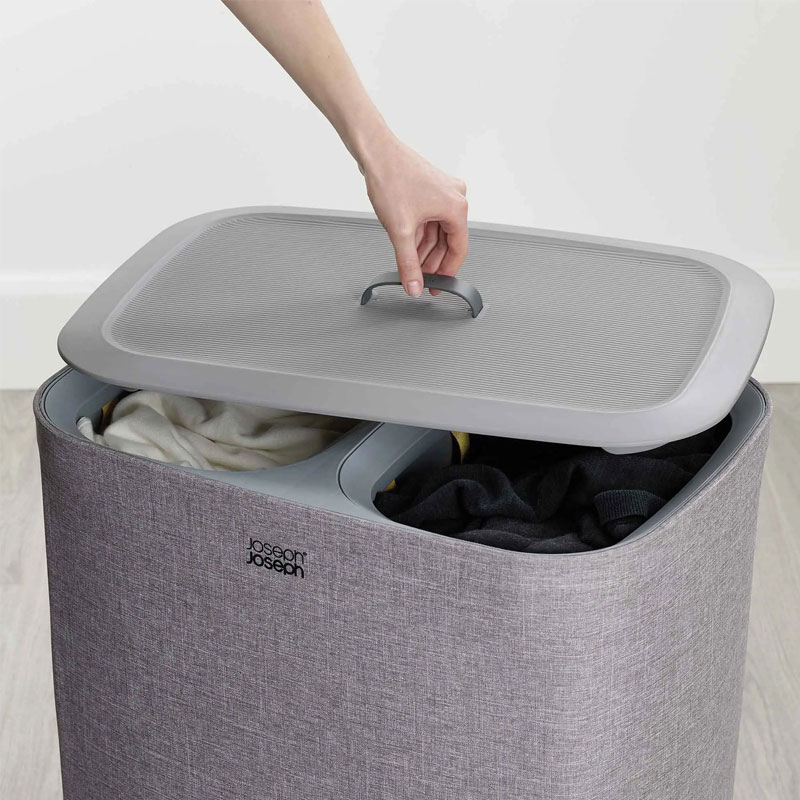 Easy-Empty Laundry Basket, 90L, Grey-2