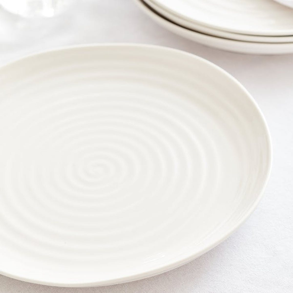 Ceramics Set of 4 dinner plates, 27cm, White-0