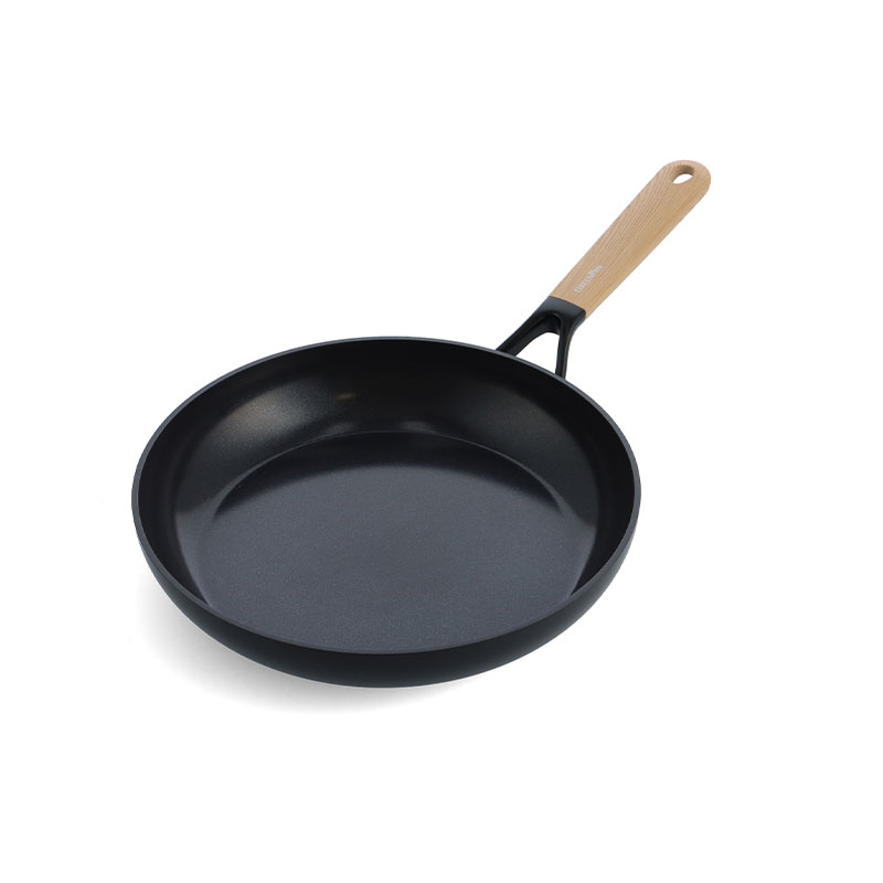 Eco-Smartshape Non Stick Frying Pan with Light Wood Patterned Handle, 28cm, Black-0