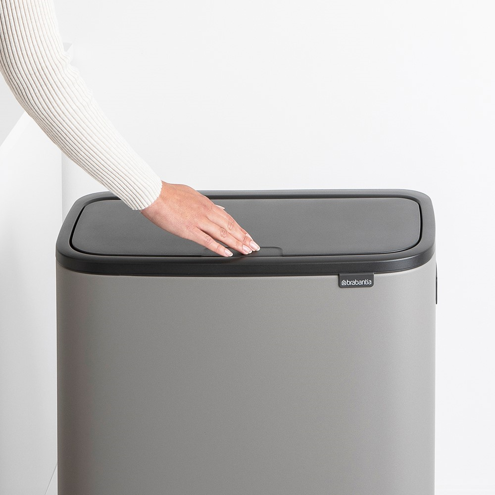 Bo Hi touch bin, 30 litre, Mineral Concrete Grey-2