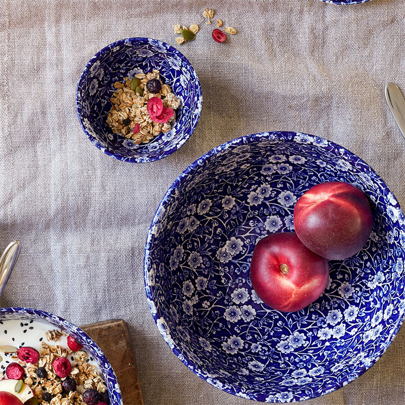 Calico Sugar Bowl, D9.5cm, Blue-3