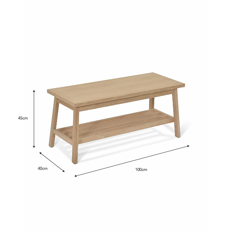 Hambledon Hallway Bench, 100cm, Natural-3