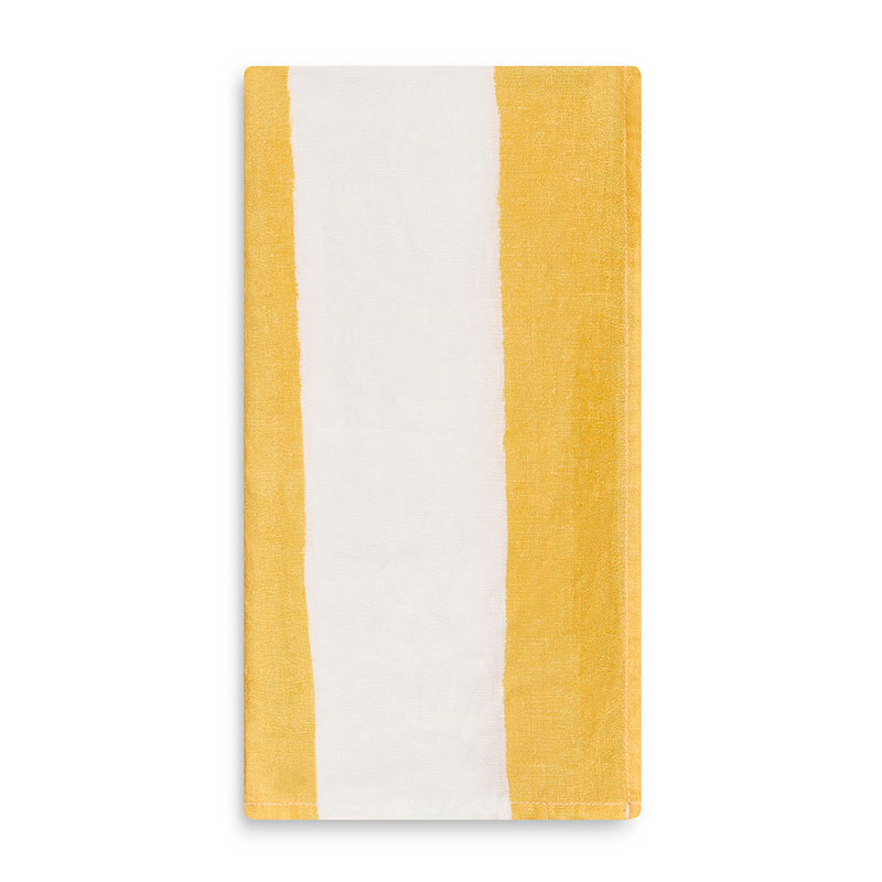 Stripe Linen Napkin, 50cm x 50cm, Lemon Yellow-3