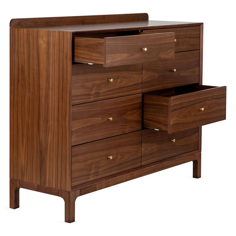 Artie Eight Drawer Chest, H106 x W130cm, Walnut-2