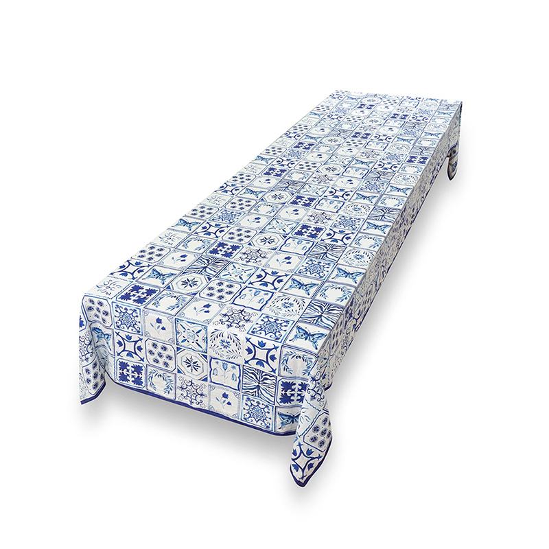 Azulejos Tablecloth, W165 x L250cm, Blue-2