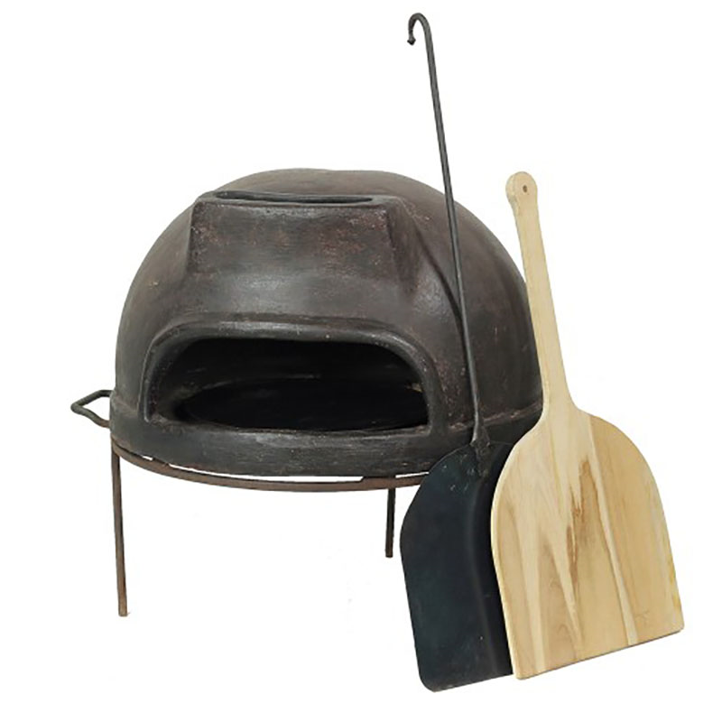 Clay Wood Fire Oven, D70cm, Black-3