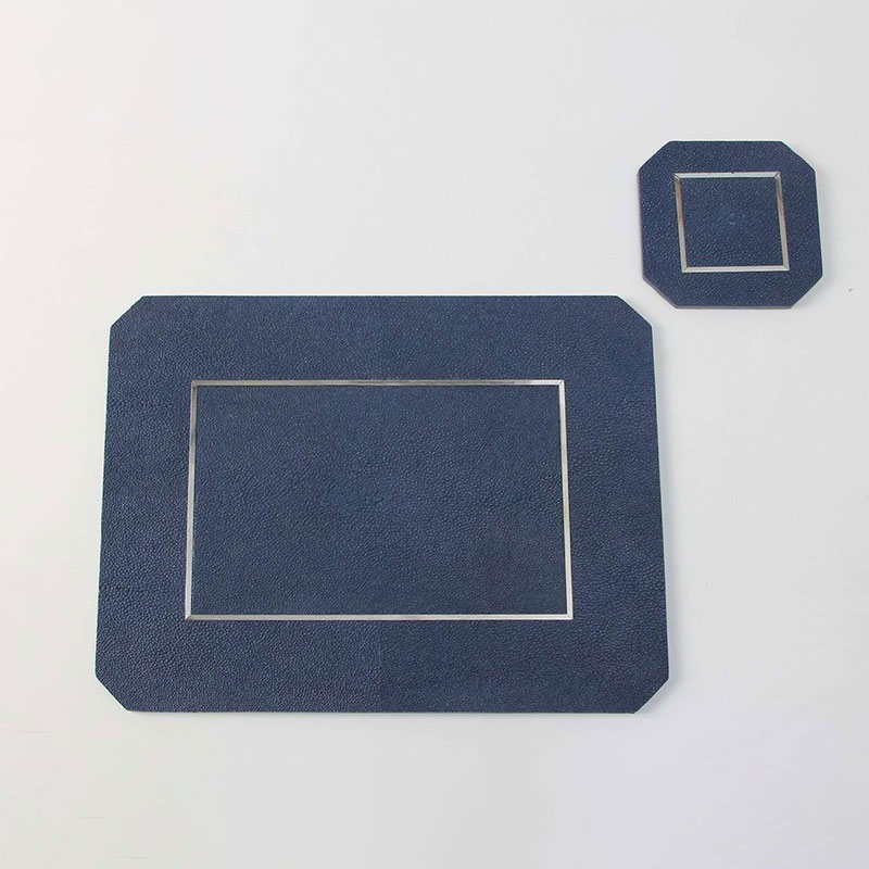 Set of 4 Placemats, 21 x 30cm, Nile Blue Shagreen-1