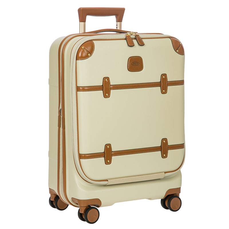 Bellagio Carry-On Suitcase with Front Pocket, H55 x L38 x W23/27cm, Cream-1