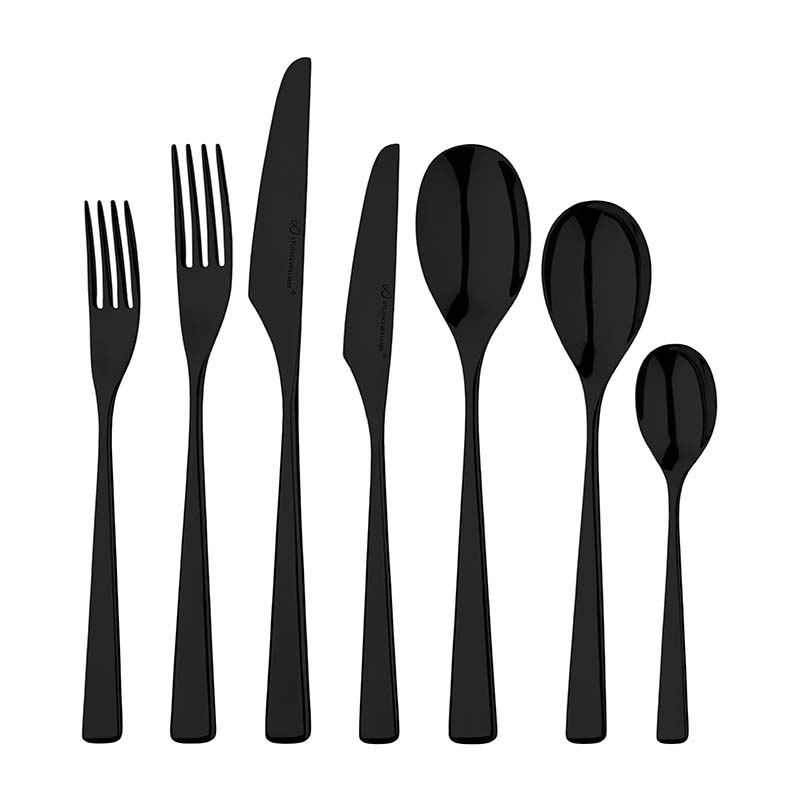 Tilia 42 Piece Cutlery Set, Black Mirror Finish-0