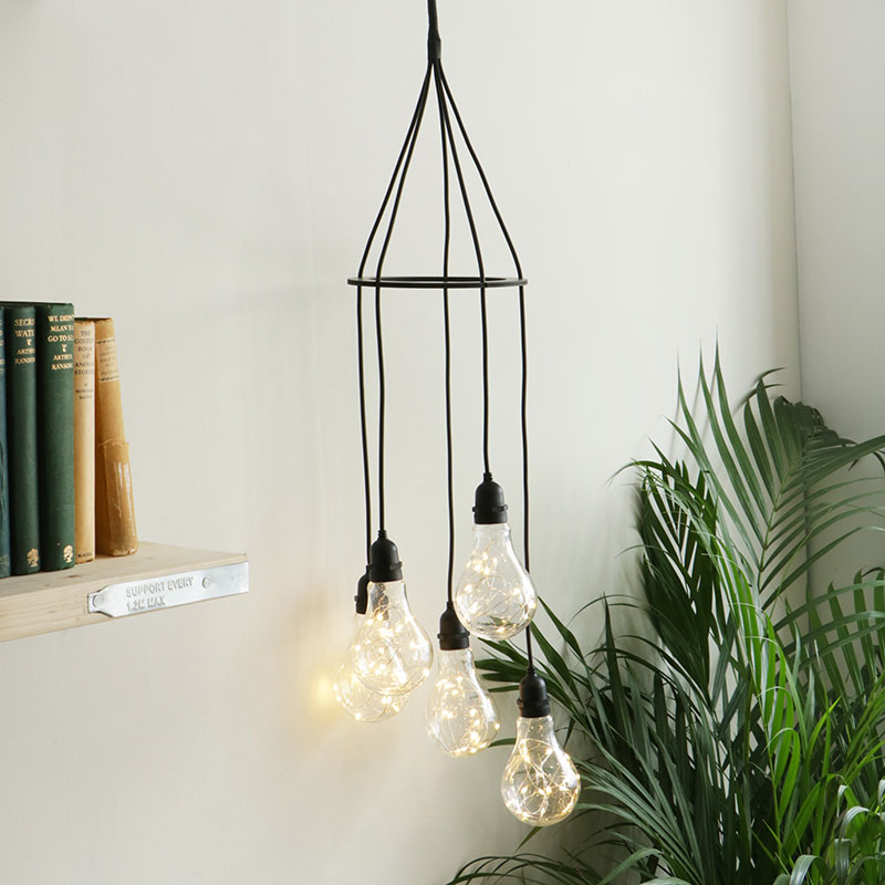 Festoon Cluster Lights, Black-4