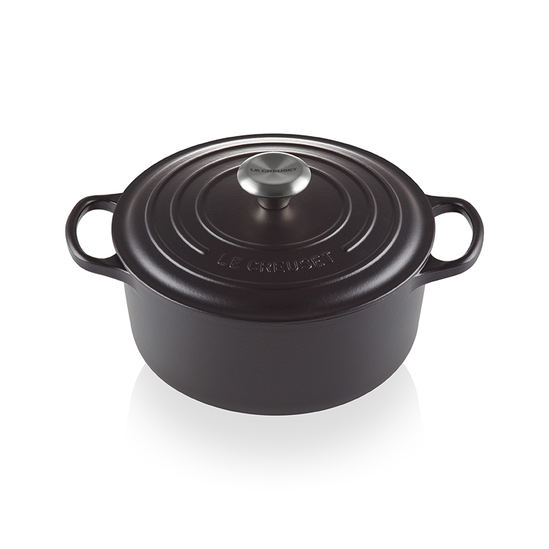 Signature Cast Iron Round casserole, 28cm - 6.7 litre, Satin Black-0